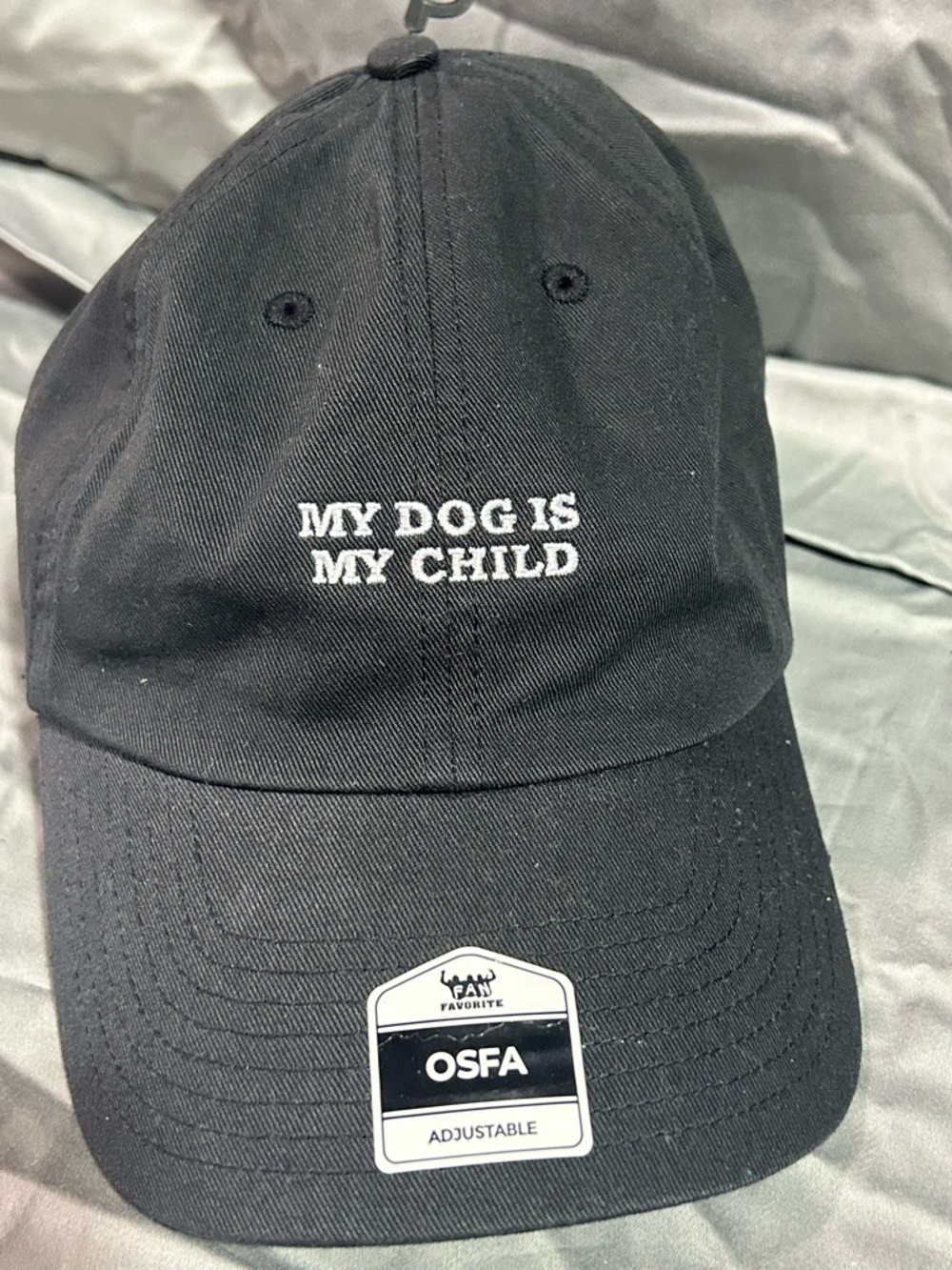 Black "My Dog Is My Child" Adjustable Baseball Cap